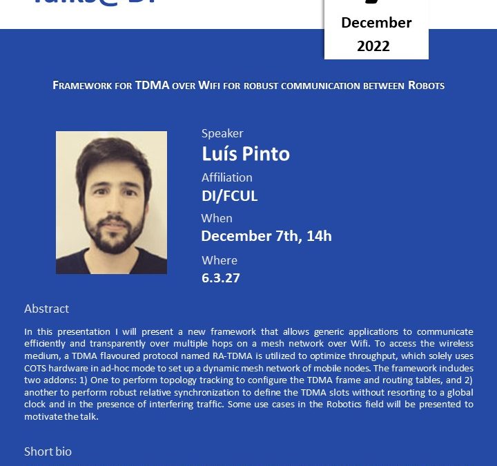 Talks@DI: Luís Pinto